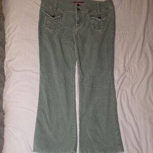 GLO Jeans Stylish Sage Green Corduroy Pants JUNIORS